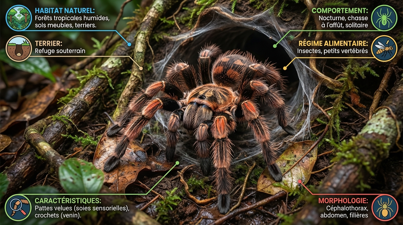 découvrez tout sur la mygale : ses caractéristiques, son habitat naturel et son comportement fascinant pour mieux comprendre cet arachnide impressionnant.