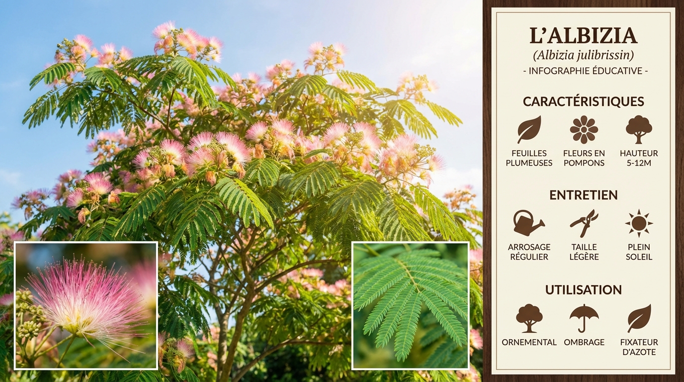 découvrez tout ce qu'il faut savoir sur l'albizia : ses caractéristiques, conseils d'entretien et idées d'utilisation pour embellir votre jardin.