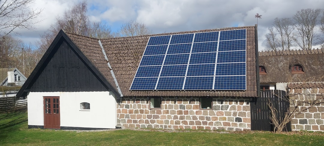 Solar voltaic cell on a traditional house in Denmark