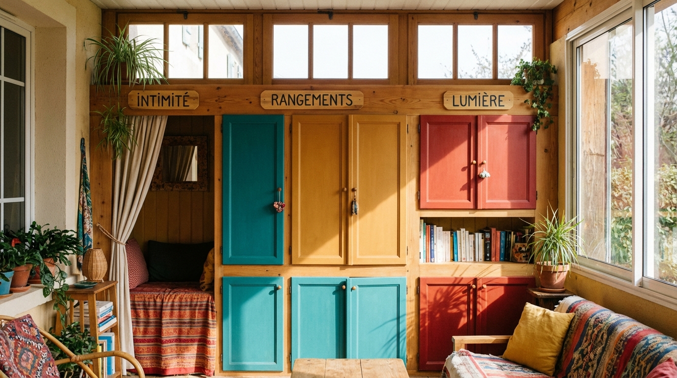 découvrez comment aménager une véranda avec un mur plein pour profiter d'un espace lumineux et intime, alliant confort et confidentialité.