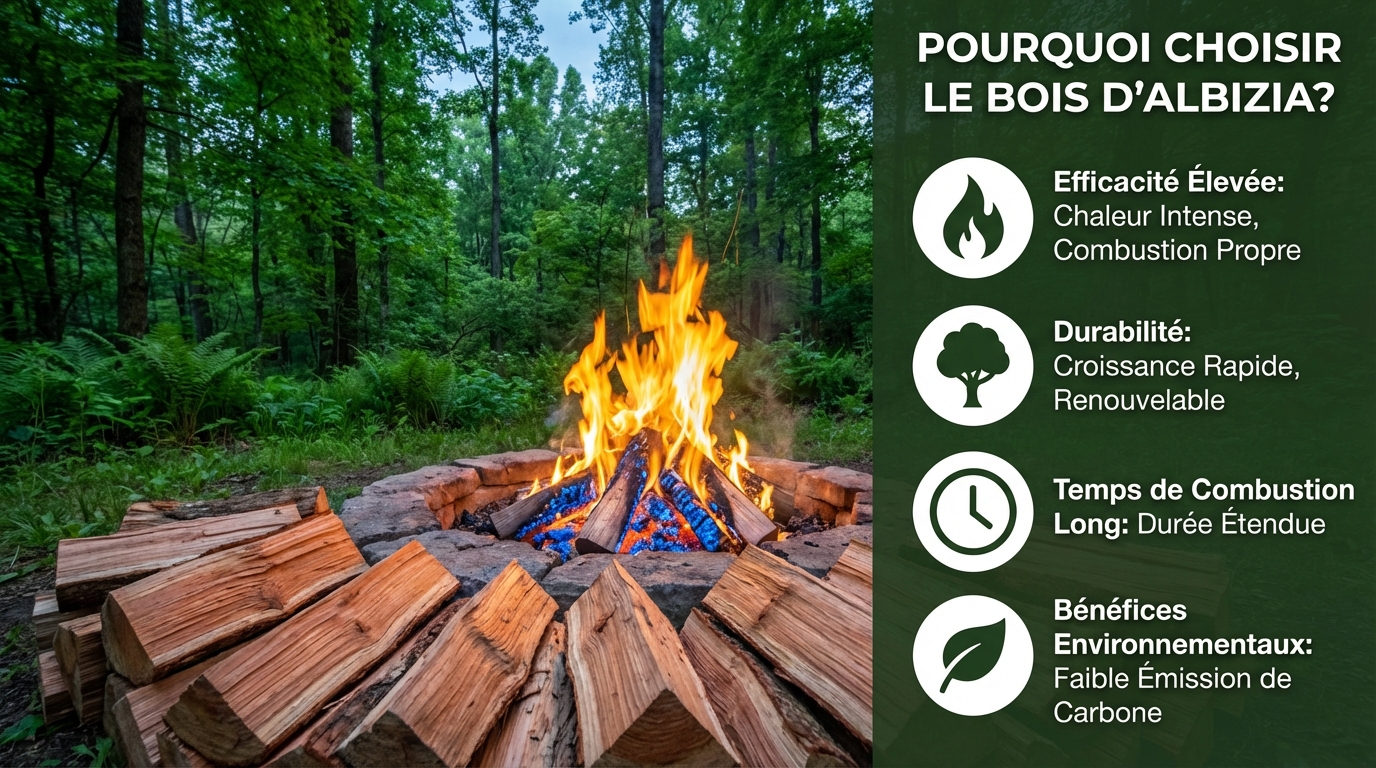 découvrez pourquoi l'albizia est un choix idéal comme bois de chauffage, alliant efficacité énergétique et durabilité écologique pour un confort optimal.