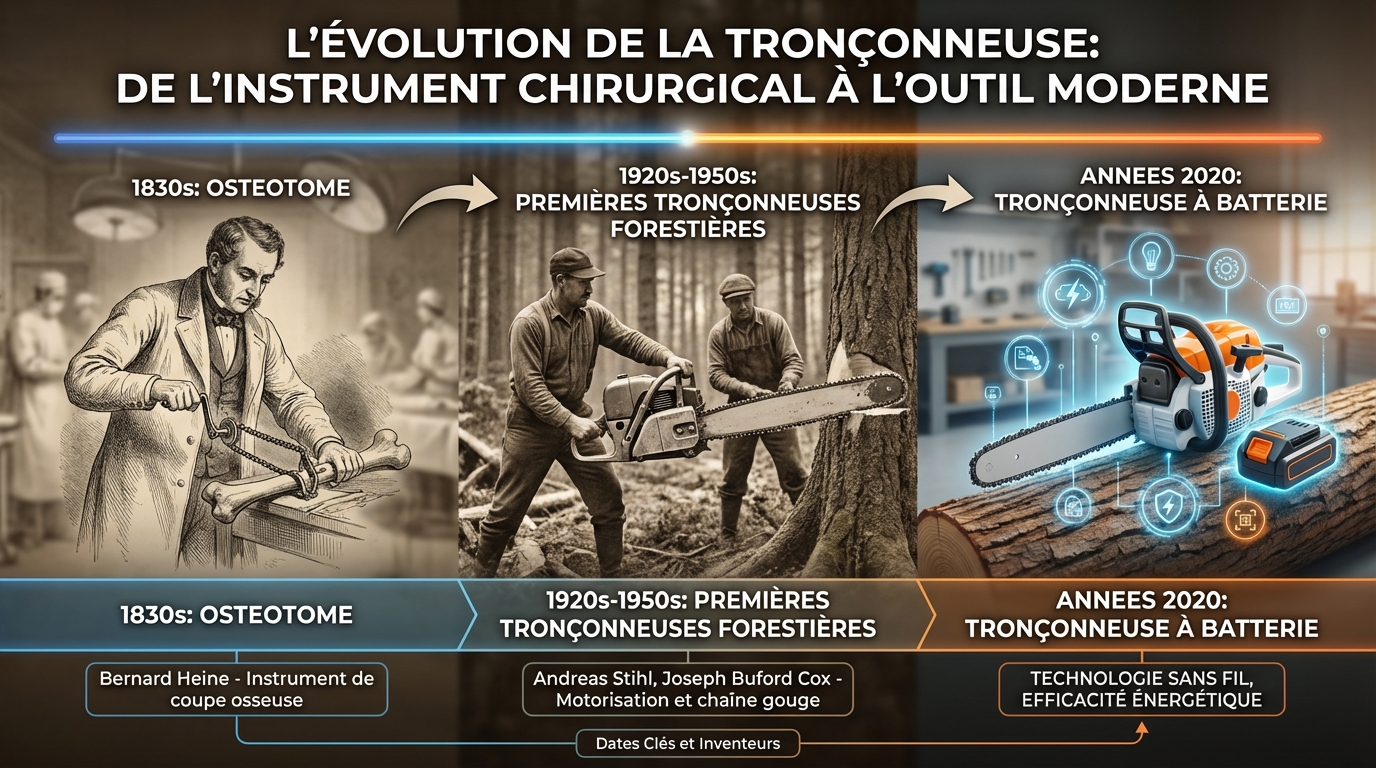 découvrez l'histoire de l'invention de la tronçonneuse et son impact révolutionnaire sur le travail du bois, facilitant la coupe et améliorant l'efficacité.