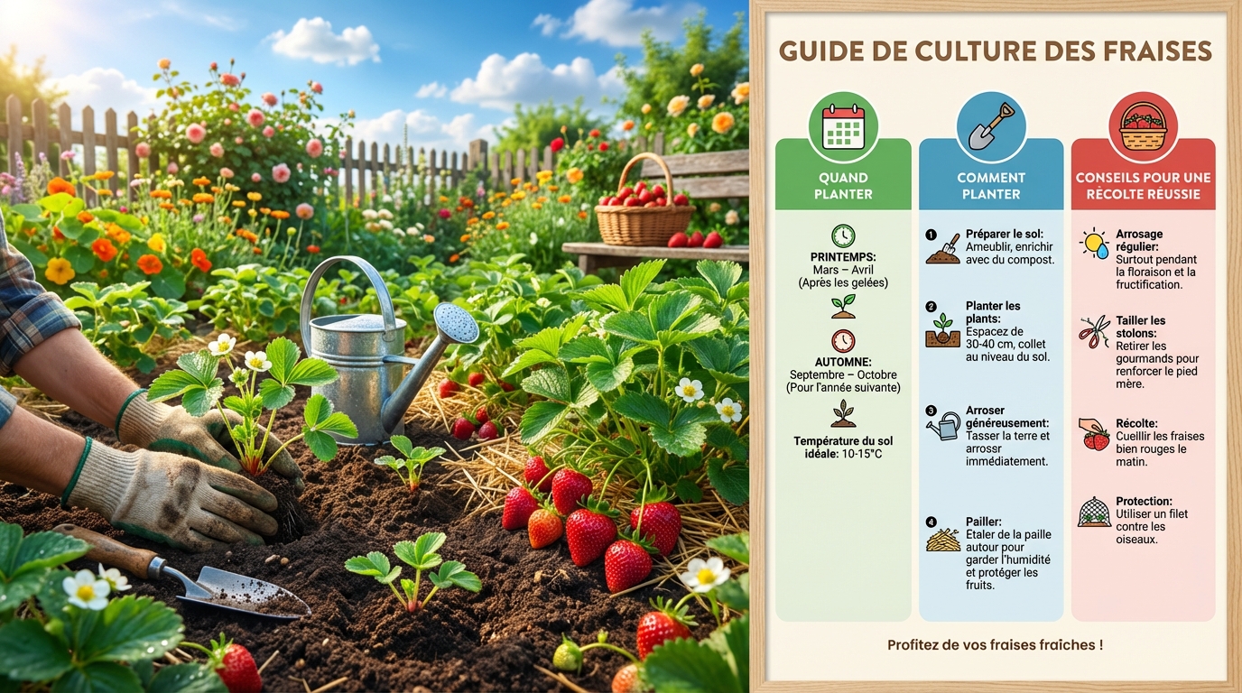 découvrez quand et comment planter des fraises pour garantir une récolte abondante et savoureuse. conseils pratiques pour réussir votre culture de fraisiers.
