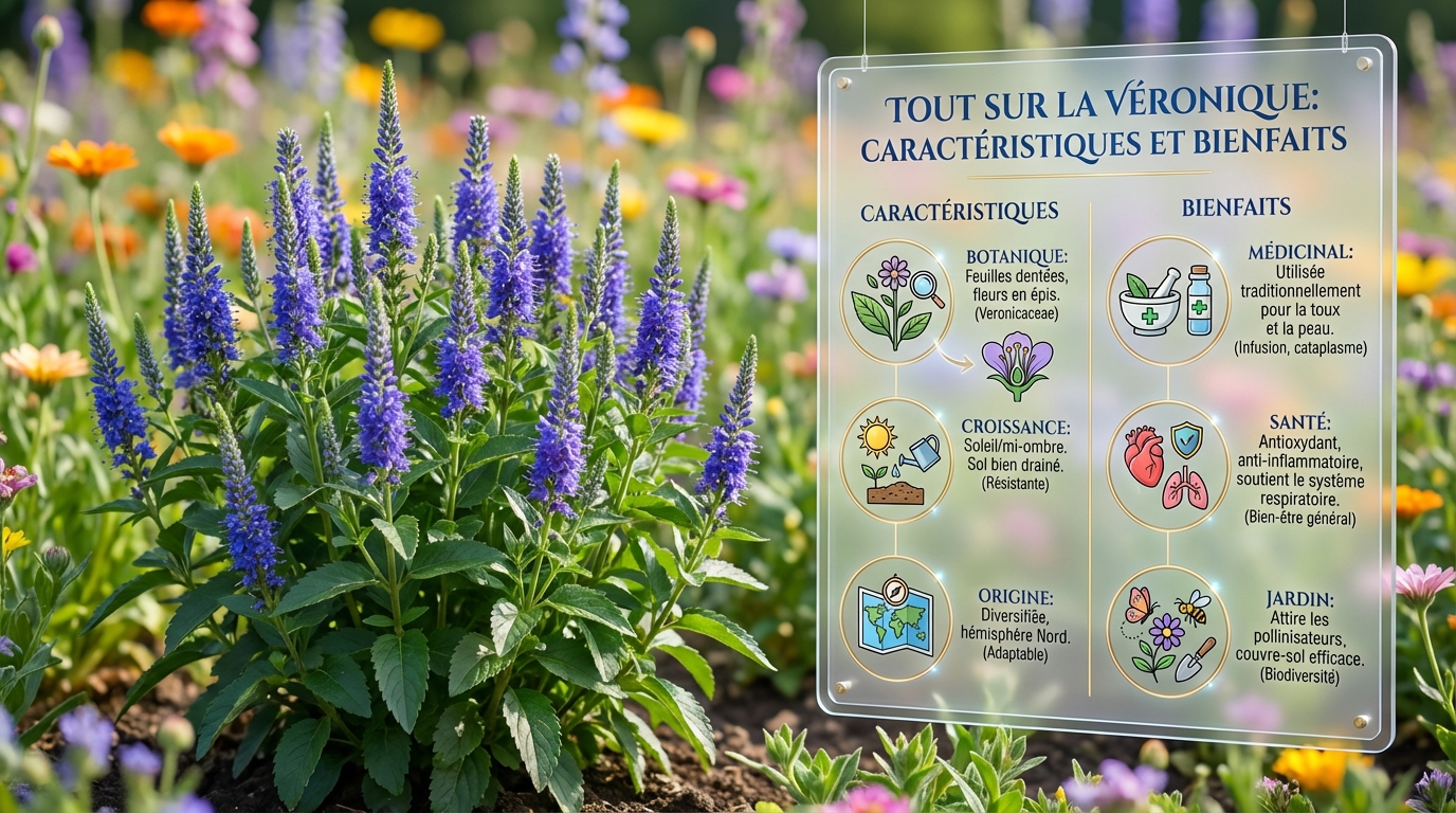 découvrez tout sur la véronique : ses caractéristiques principales, ses bienfaits pour la santé et son utilisation, pour mieux connaître cette plante aux multiples vertus.