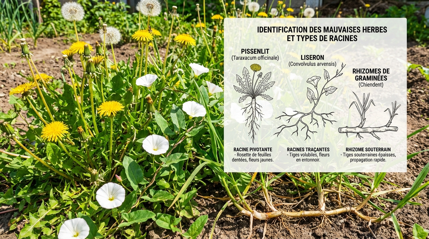 apprenez à identifier et éliminer efficacement les mauvaises herbes dans votre jardin pour un espace extérieur sain et agréable toute l'année.